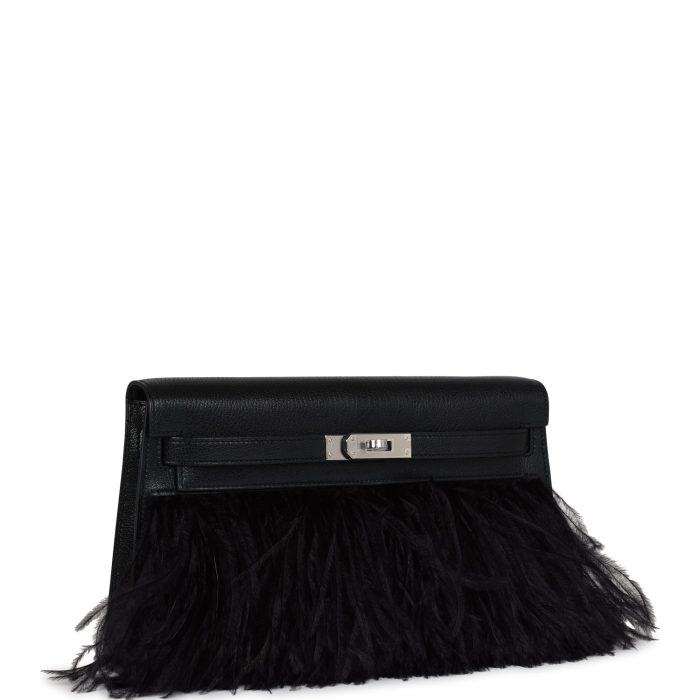 Handmade HKEF Chevre Chamkila and Ostrich Feather Palladium Hardware - 图片 2