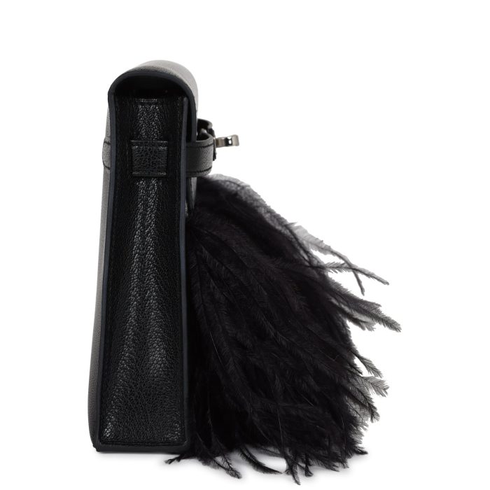 Handmade HKEF Chevre Chamkila and Ostrich Feather Palladium Hardware - 图片 3
