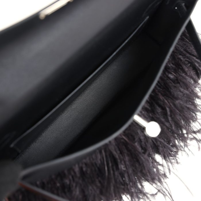 Handmade HKEF Chevre Chamkila and Ostrich Feather Palladium Hardware - 图片 7
