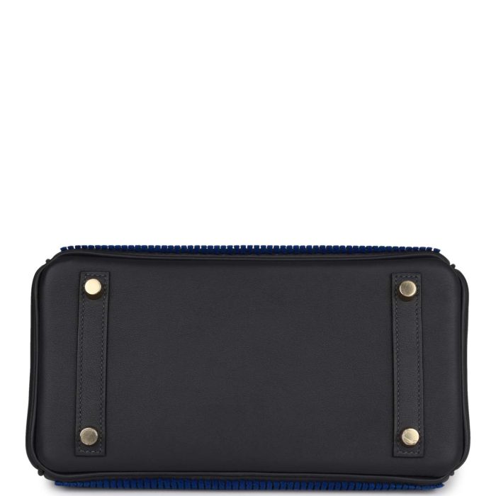 Handmade Bag HB 25 Cote-a-Cote Tuffetage Bleu Saphir and Caban Swift Permabrass Hardware - 图片 5
