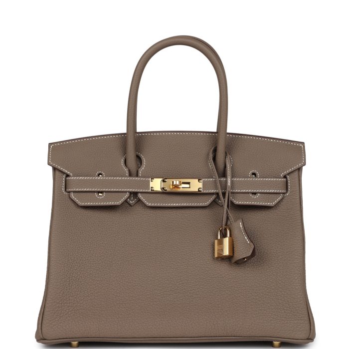 Handmade Bag HB 30 Etoupe Togo Gold Hardware