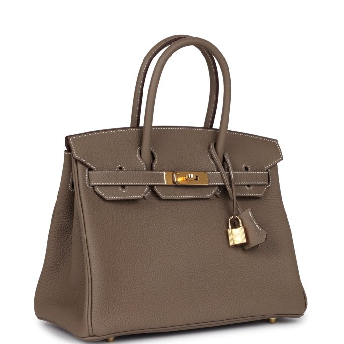 Handmade Bag HB 30 Etoupe Togo Gold Hardware - 图片 2