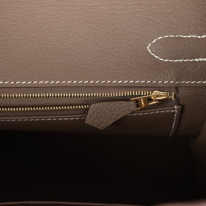 Handmade Bag HB 30 Etoupe Togo Gold Hardware - 图片 7