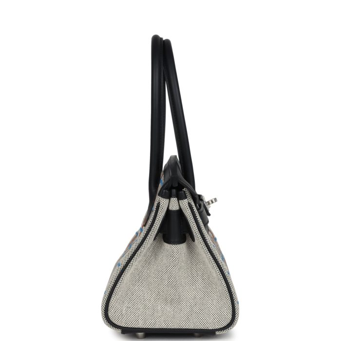 Handmade Bag HSB Light 29 Multicolor Toile and Black Swift Palladium Hardware - 图片 3