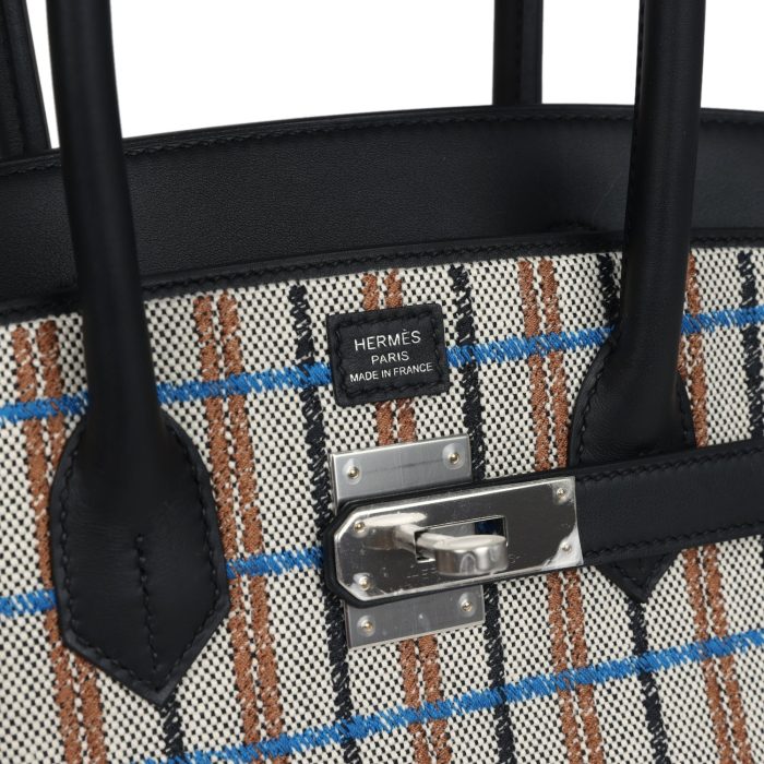 Handmade Bag HSB Light 29 Multicolor Toile and Black Swift Palladium Hardware - 图片 6