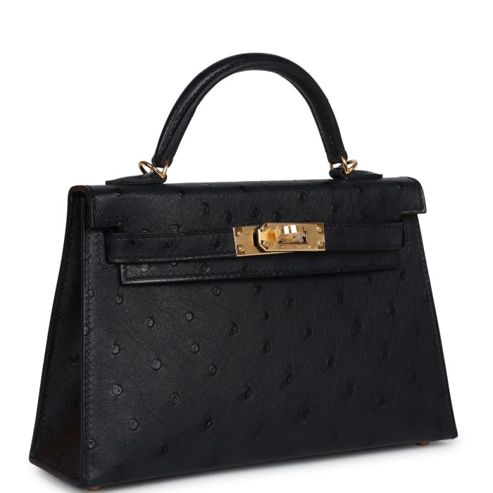 Handmade HKS 20 Black Ostrich Gold Hardware - 图片 2