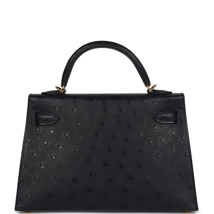 Handmade HKS 20 Black Ostrich Gold Hardware - 图片 5