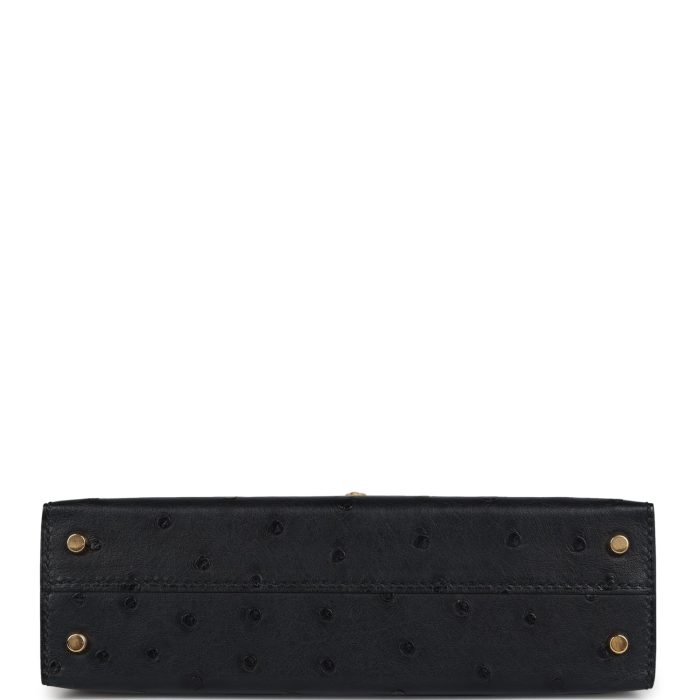 Handmade HKS 20 Black Ostrich Gold Hardware - 图片 6