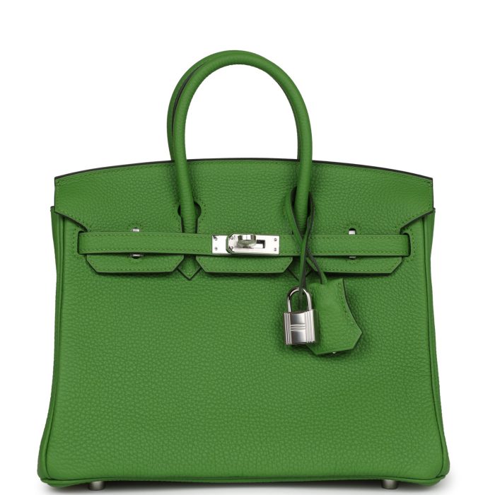 Handmade Bag HB 25 Vert Yucca Togo Palladium Hardware