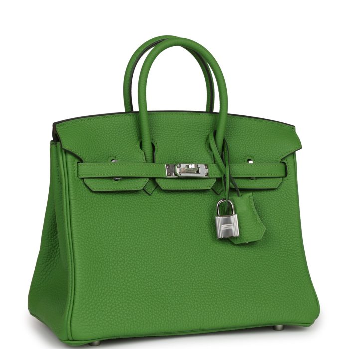 Handmade Bag HB 25 Vert Yucca Togo Palladium Hardware - 图片 2