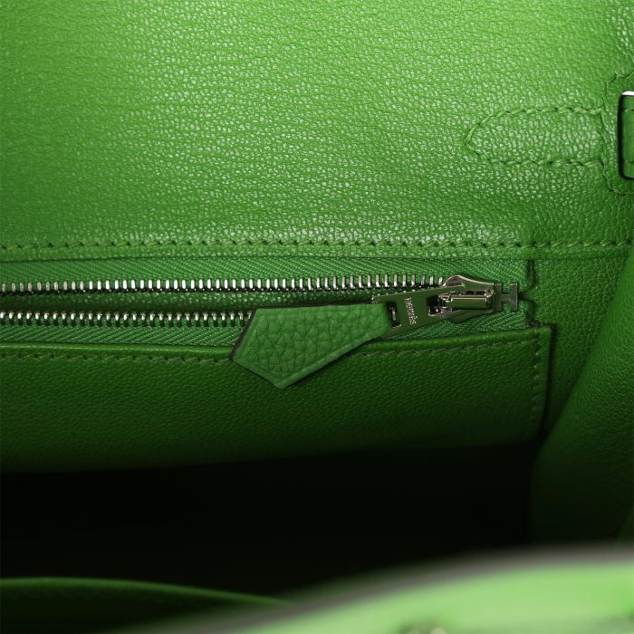 Handmade Bag HB 25 Vert Yucca Togo Palladium Hardware - 图片 8