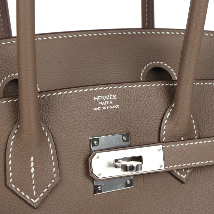Handmade Bag HSB Light 29 Etoupe Evercolor Palladium Hardware - 图片 6