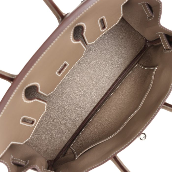 Handmade Bag HSB Light 29 Etoupe Evercolor Palladium Hardware - 图片 7