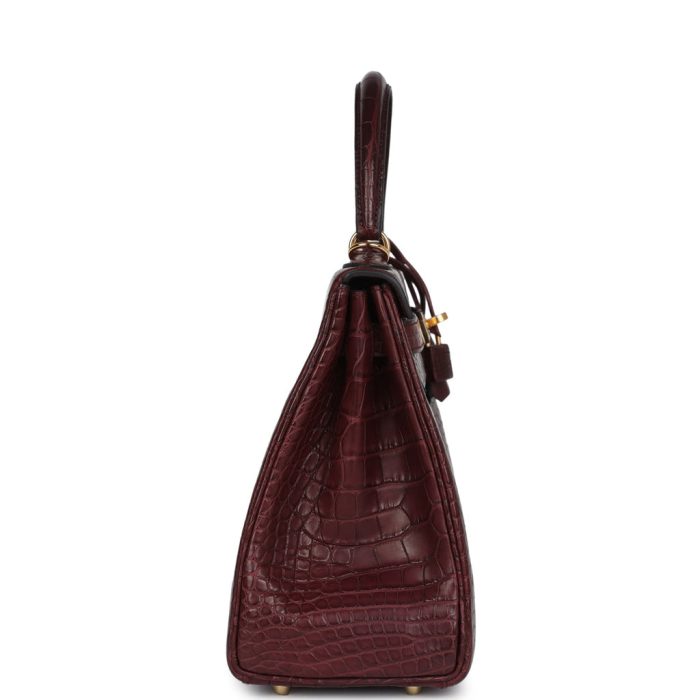 Handmade HKR 28 Bordeaux Matte Alligator Gold Hardware - 图片 3