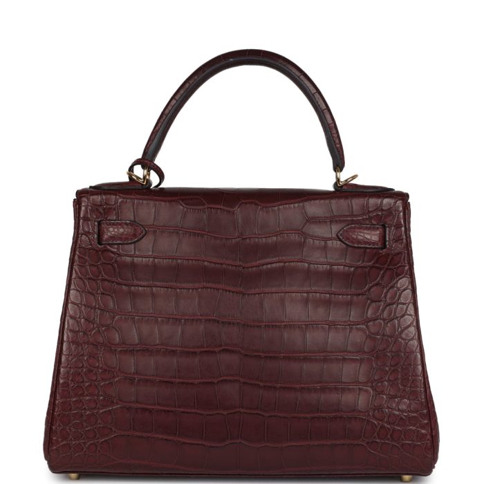 Handmade HKR 28 Bordeaux Matte Alligator Gold Hardware - 图片 4
