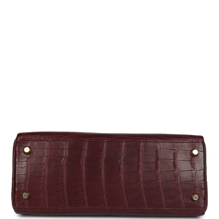 Handmade HKR 28 Bordeaux Matte Alligator Gold Hardware - 图片 5