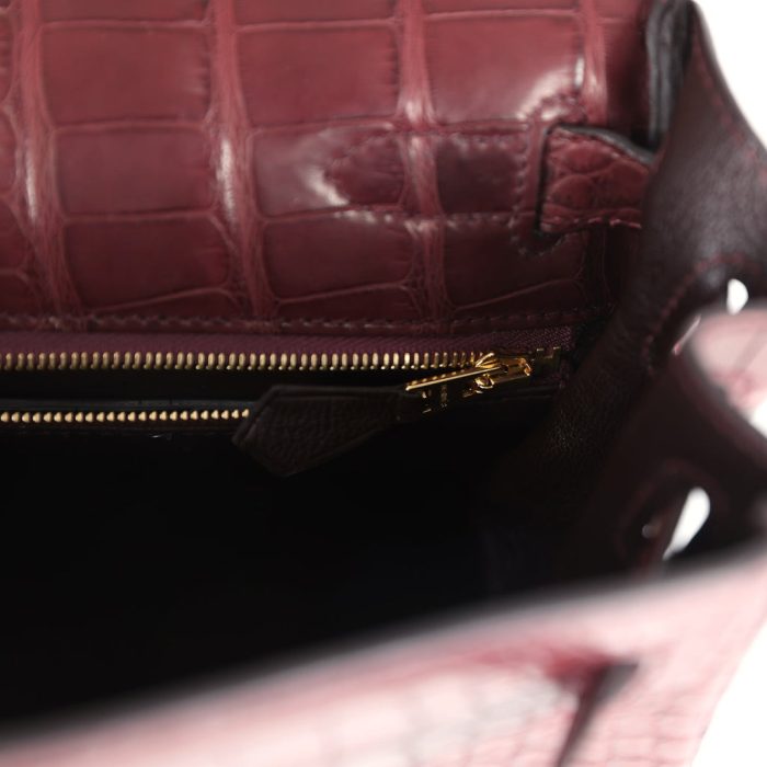 Handmade HKR 28 Bordeaux Matte Alligator Gold Hardware - 图片 7