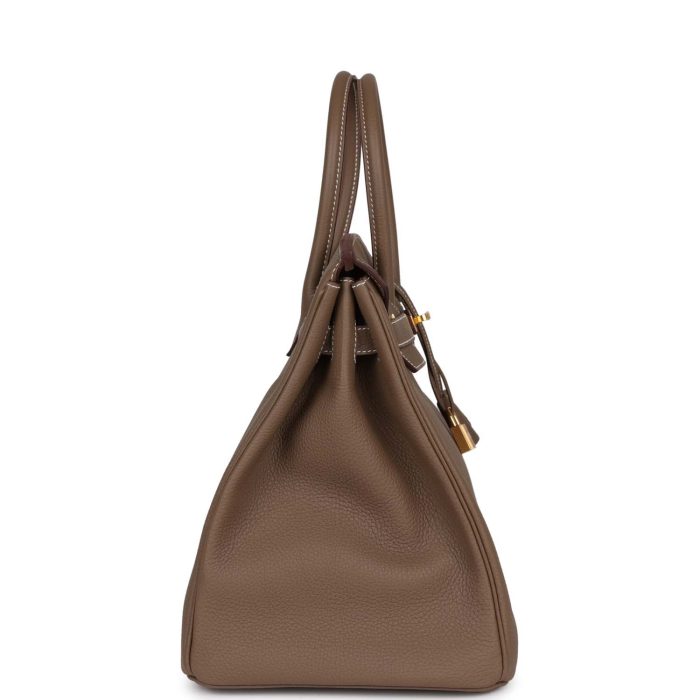 Handmade Bag HB 35 Etoupe Togo Gold Hardware - 图片 3