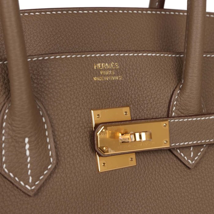 Handmade Bag HB 35 Etoupe Togo Gold Hardware - 图片 6