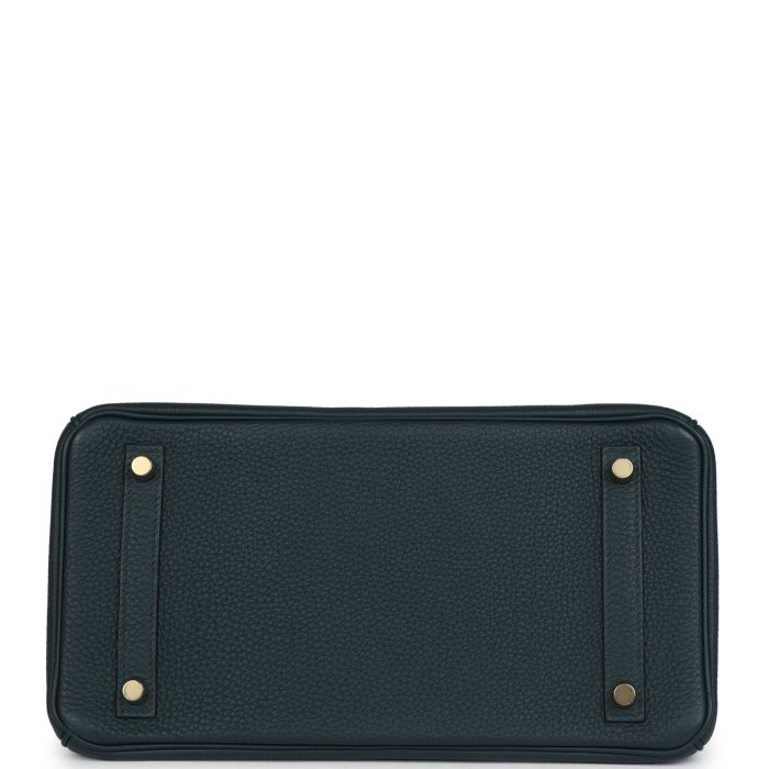 Handmade Bag HB 30 Vert Cypress Togo and Matte Alligator Touch Gold Hardware - 图片 4