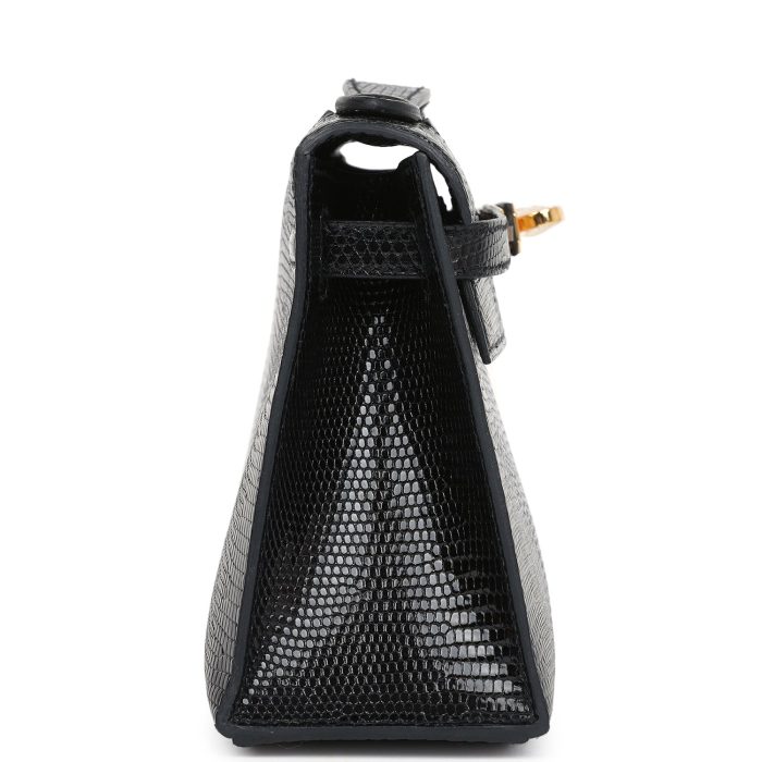 Handmade HKP Black Varanus Niloticus Lizard Gold Hardware - 图片 6