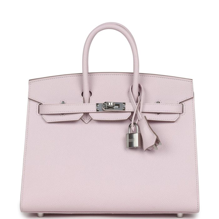 Handmade Bag HB Sellier 25 Mauve Pale Epsom Palladium Hardware