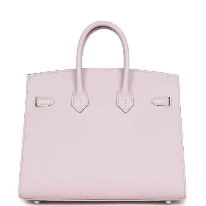 Handmade Bag HB Sellier 25 Mauve Pale Epsom Palladium Hardware - 图片 4