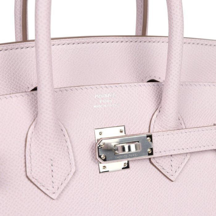 Handmade Bag HB Sellier 25 Mauve Pale Epsom Palladium Hardware - 图片 6