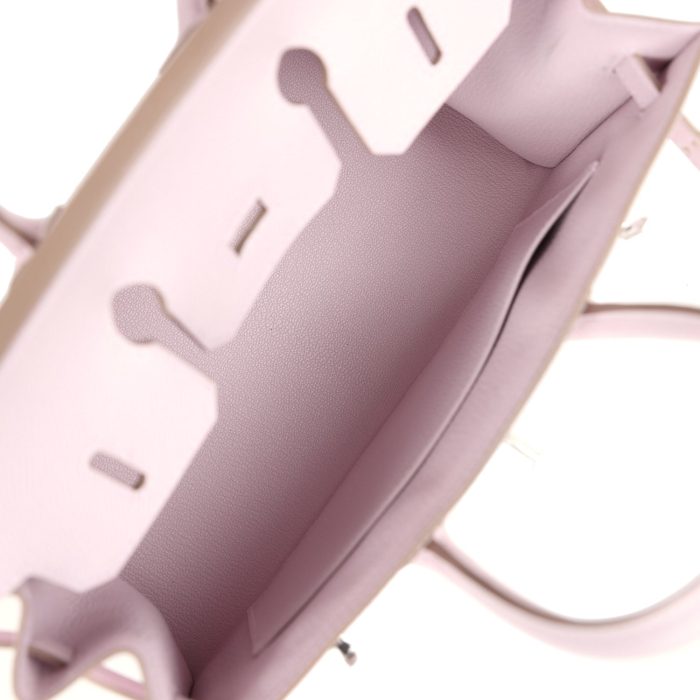 Handmade Bag HB Sellier 25 Mauve Pale Epsom Palladium Hardware - 图片 7
