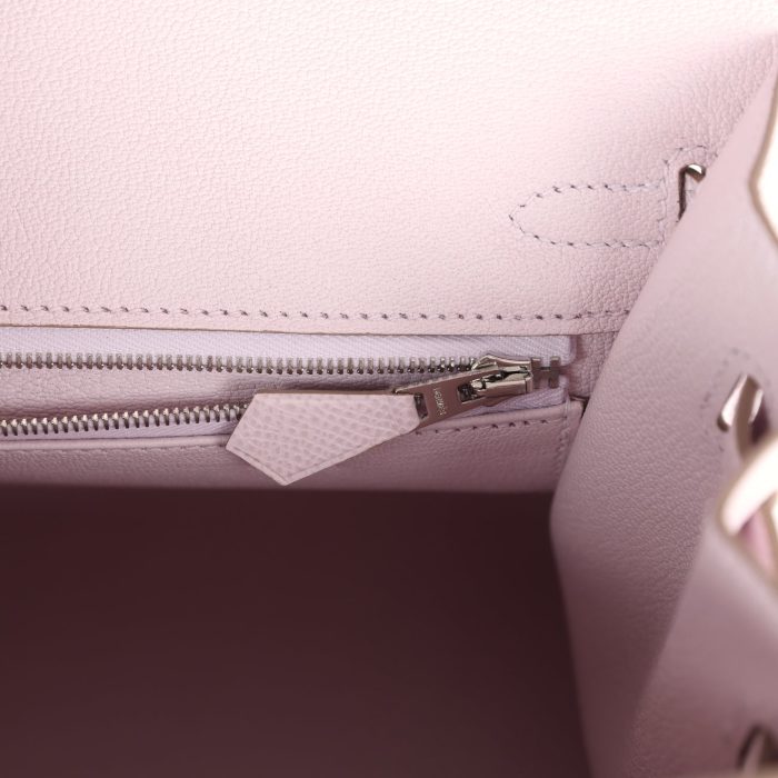 Handmade Bag HB Sellier 25 Mauve Pale Epsom Palladium Hardware - 图片 8
