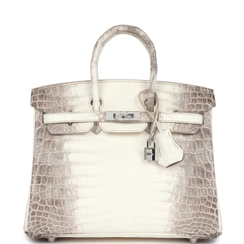 Handmade Bag HB 25 Himalaya Niloticus Crocodile Diamond Encrusted Palladium Hardware