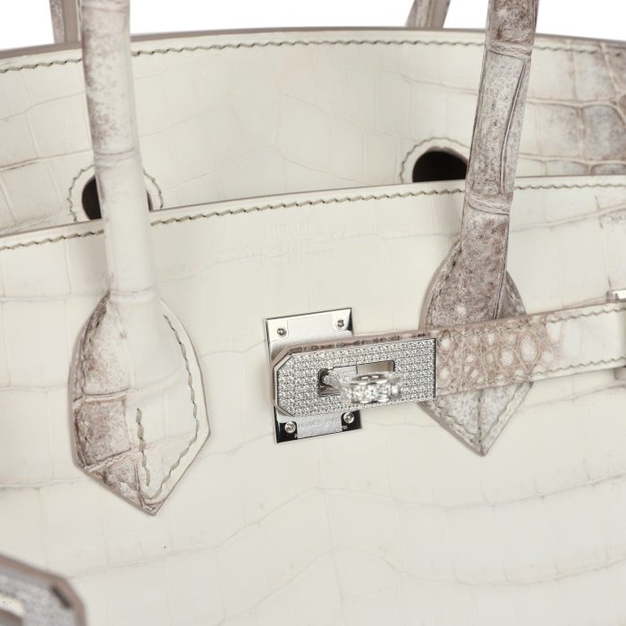Handmade Bag HB 25 Himalaya Niloticus Crocodile Diamond Encrusted Palladium Hardware - 图片 9