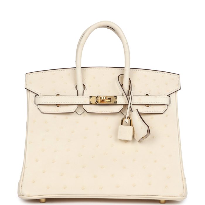 Handmade Bag HB 25 Nata Ostrich Gold Hardware