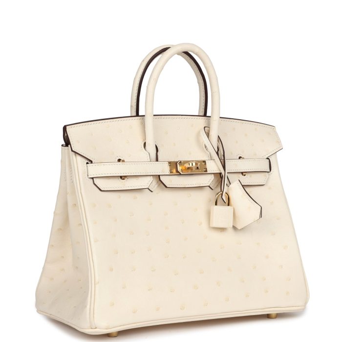 Handmade Bag HB 25 Nata Ostrich Gold Hardware - Image 2