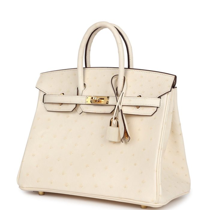 Handmade Bag HB 25 Nata Ostrich Gold Hardware - Image 3