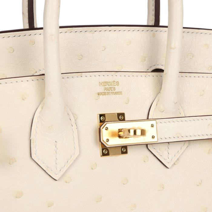 Handmade Bag HB 25 Nata Ostrich Gold Hardware - Image 7