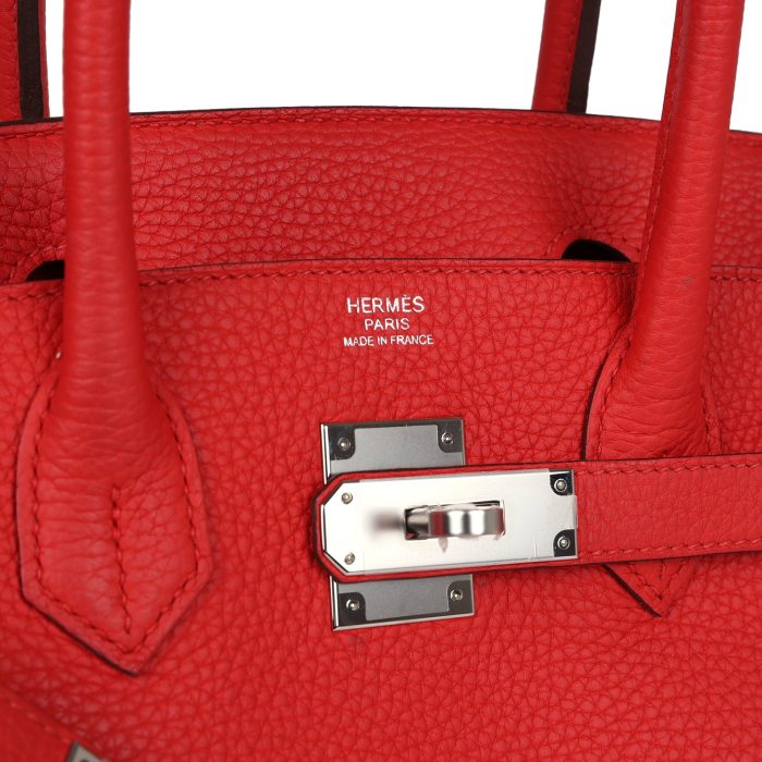 Handmade Bag HB 30 Rouge Tomate Clemence Palladium Hardware - 图片 6