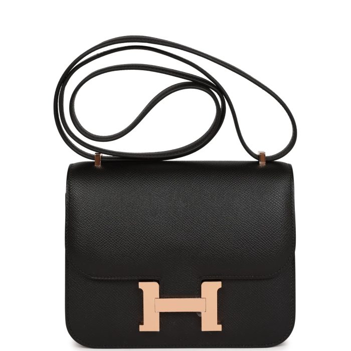 Handmade Bag HC 18 Black Epsom Rose Gold Hardware