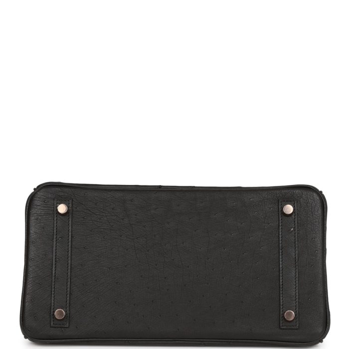 Handmade Bag HB 30 Black Ostrich Rose Gold Hardware - 图片 5