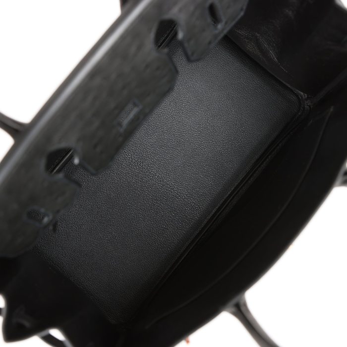 Handmade Bag HB 30 Black Ostrich Rose Gold Hardware - 图片 7