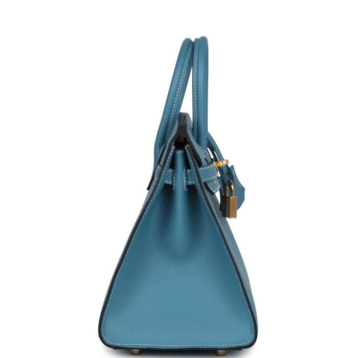 Handmade Bag HB Sellier 25 Blue Jean Epsom Gold Hardware：圖片 3