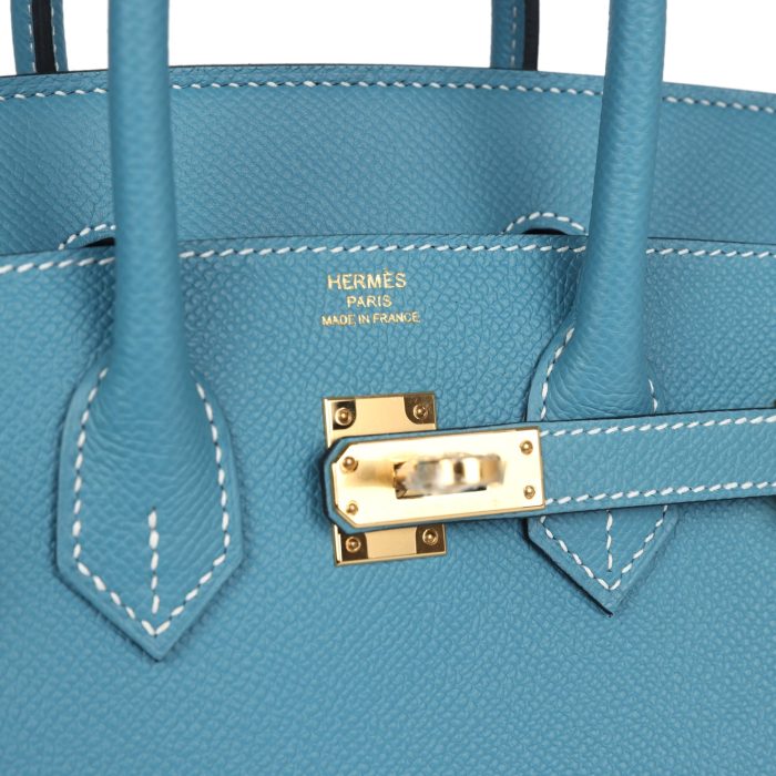 Handmade Bag HB Sellier 25 Blue Jean Epsom Gold Hardware：圖片 6