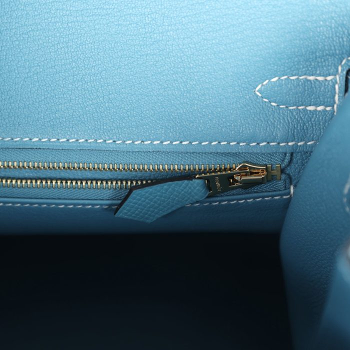 Handmade Bag HB Sellier 25 Blue Jean Epsom Gold Hardware：圖片 8