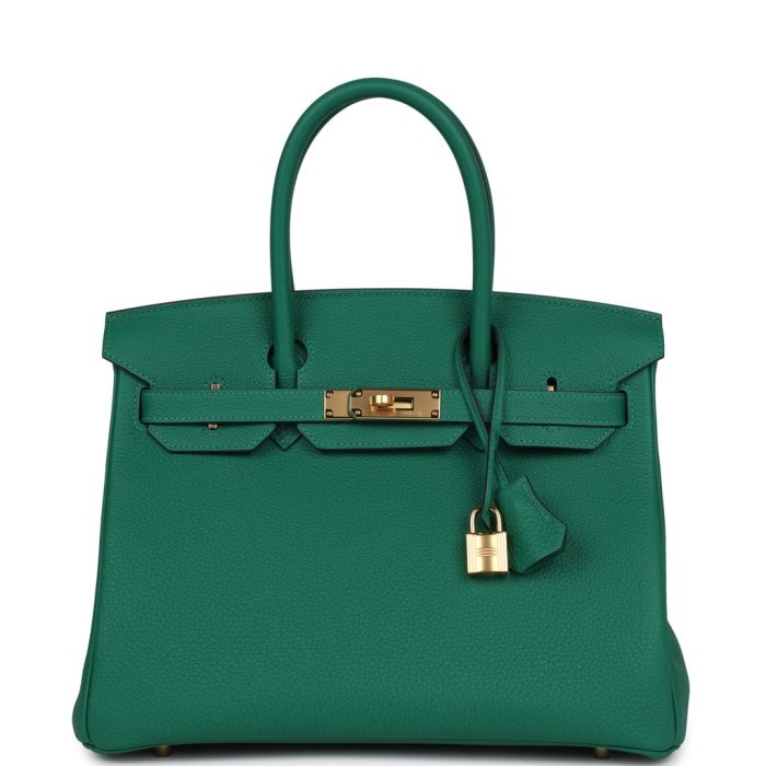 Handmade Bag HB 30 Vert Vertigo Togo Gold Hardware
