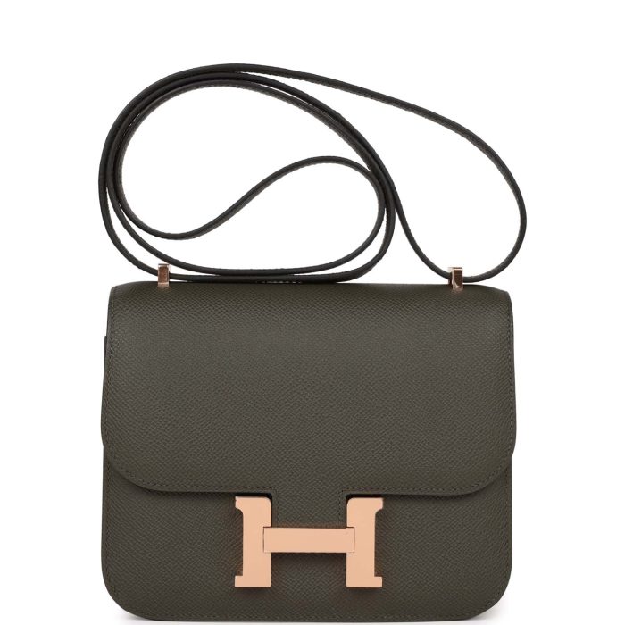 Handmade Bag HC 18 Vert de Gris Epsom Rose Gold Hardware
