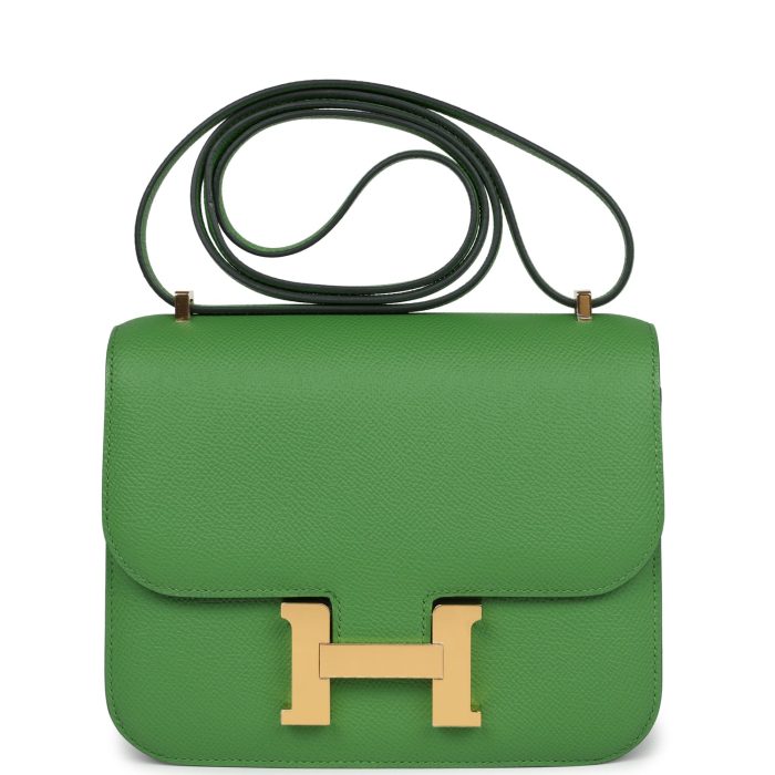 Handmade Bag HC 18 Vert Yucca Epsom Gold Hardware