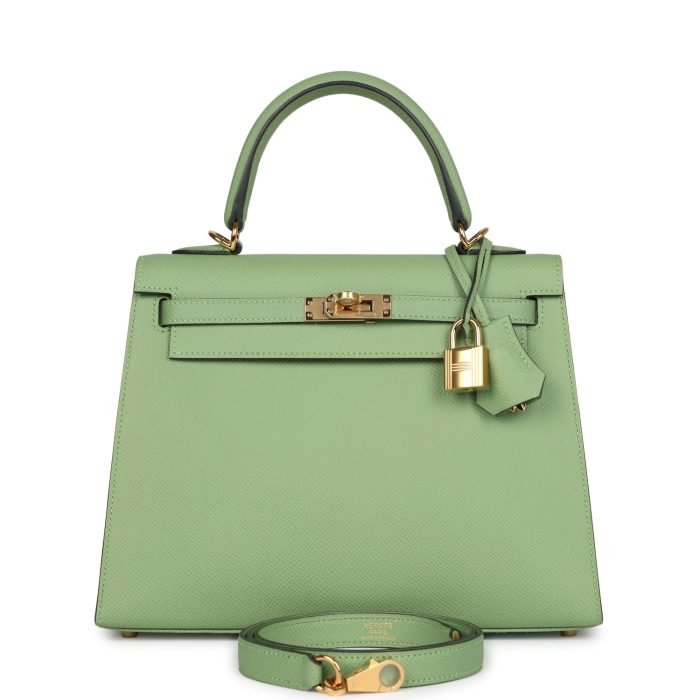 Handmade HKS 25 Vert Criquet Epsom Gold Hardware