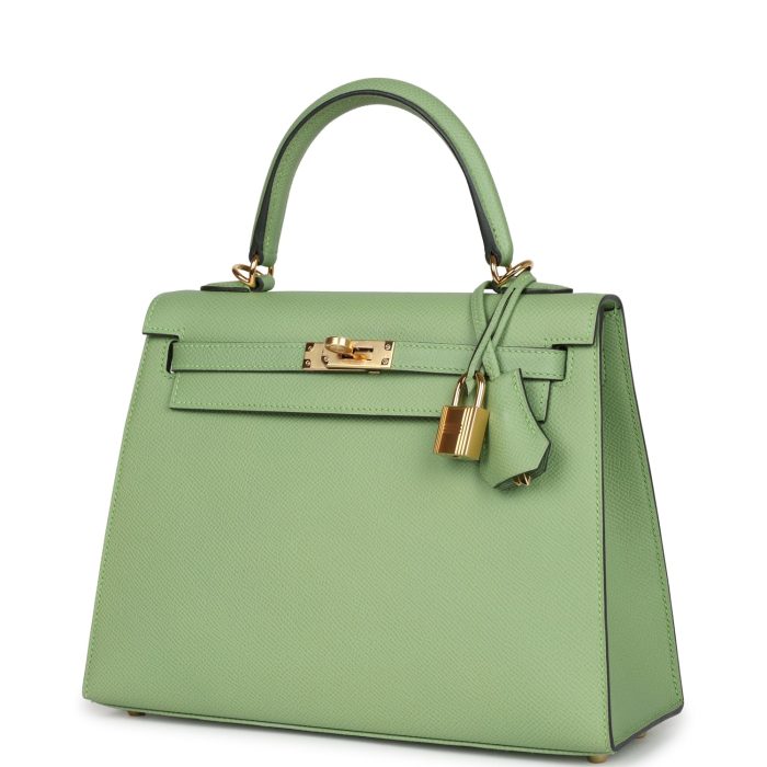 Handmade HKS 25 Vert Criquet Epsom Gold Hardware - 图片 3