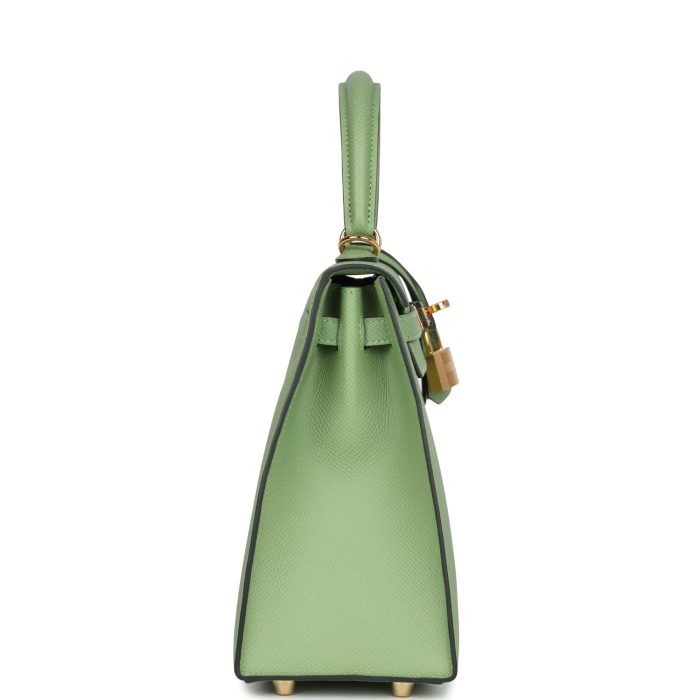Handmade HKS 25 Vert Criquet Epsom Gold Hardware - 图片 4