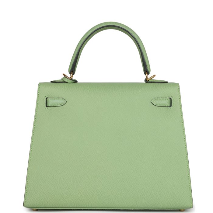 Handmade HKS 25 Vert Criquet Epsom Gold Hardware - 图片 5